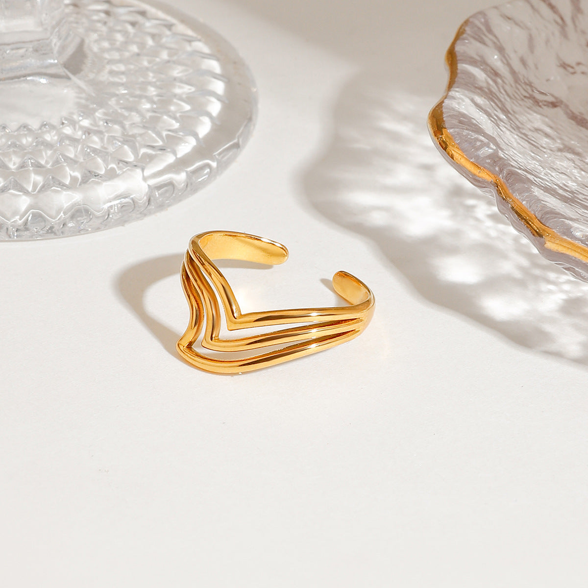 V-shaped Irregular Hollow Open Ring