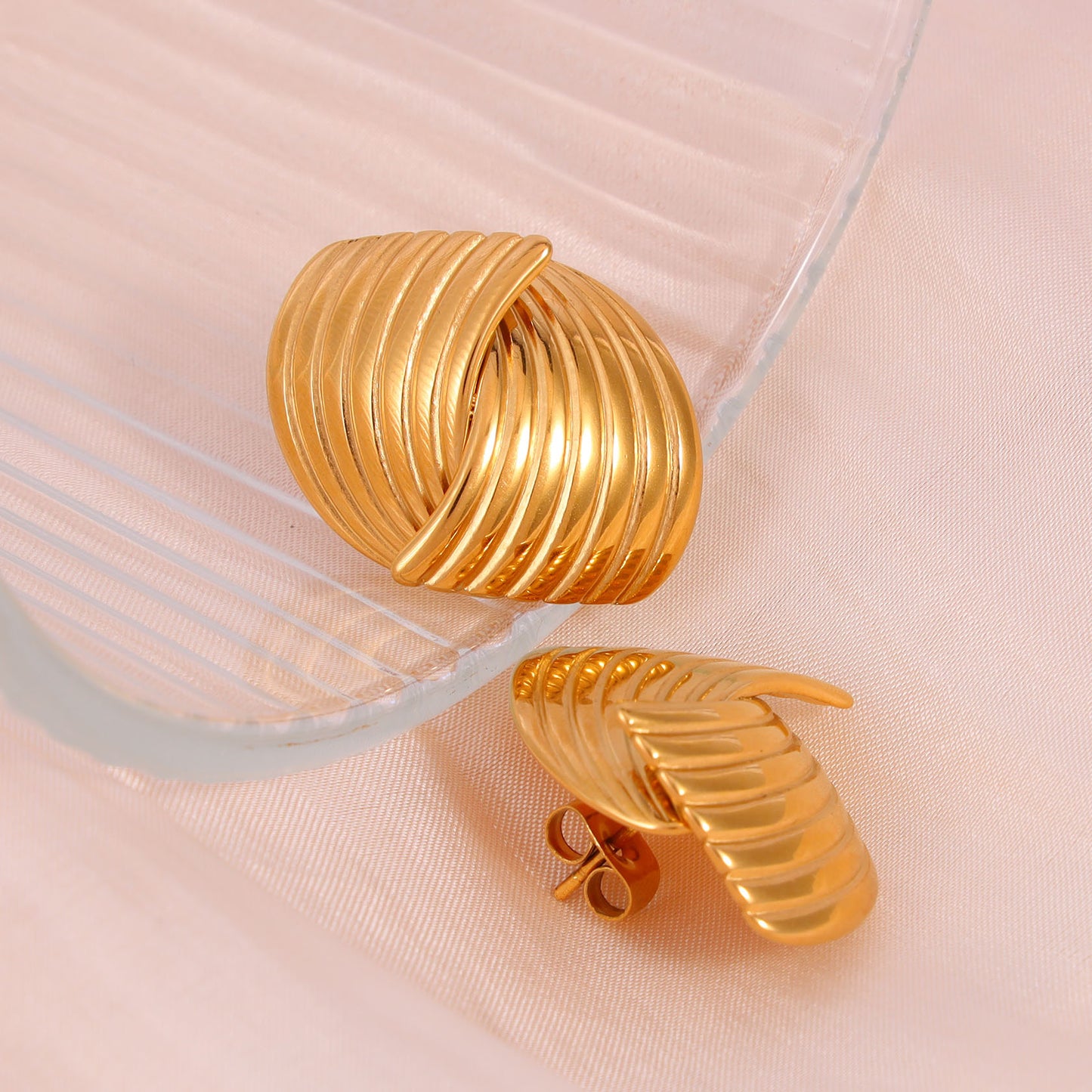 Textured Intersecting Stud Earrings