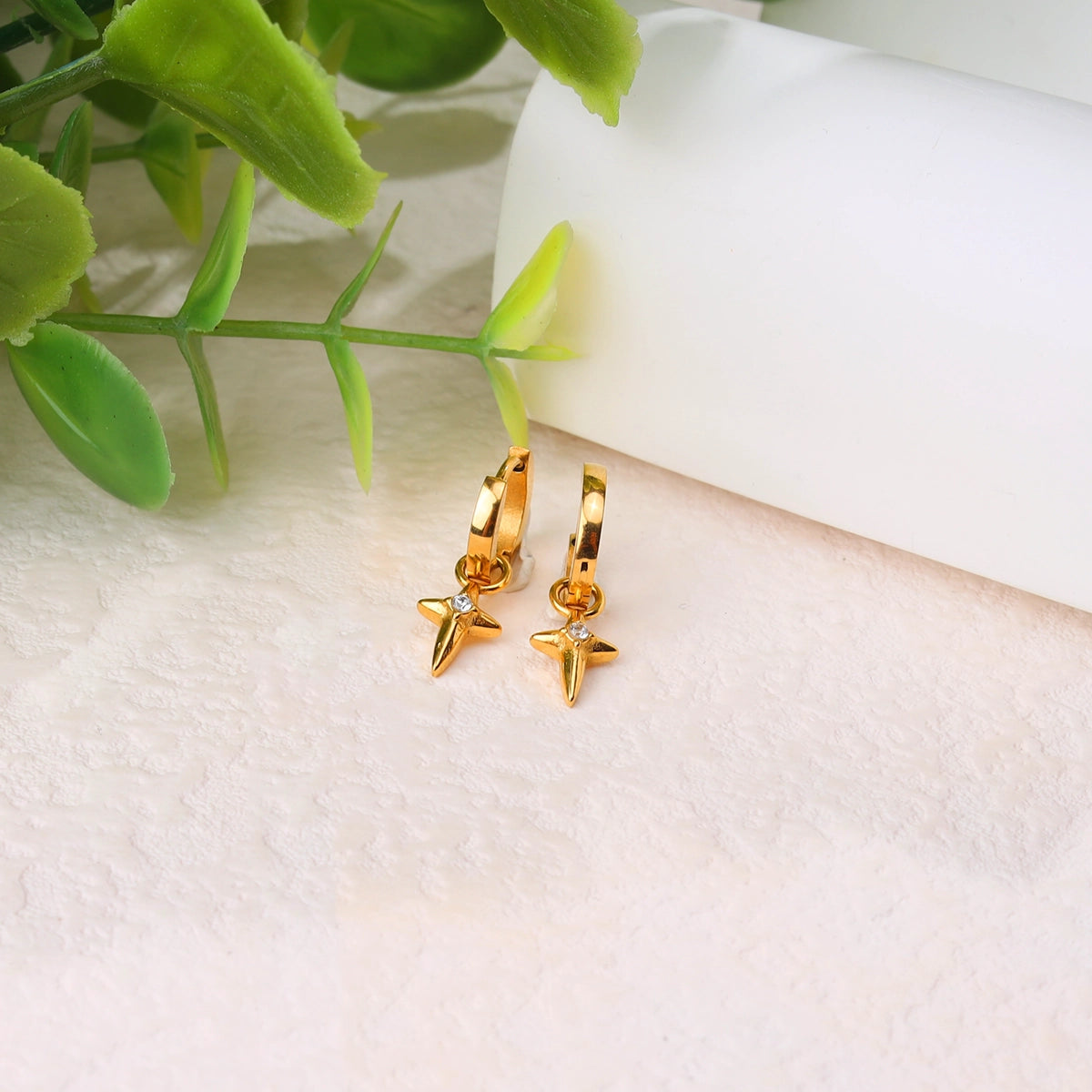 Mini Cross Diamond Earrings