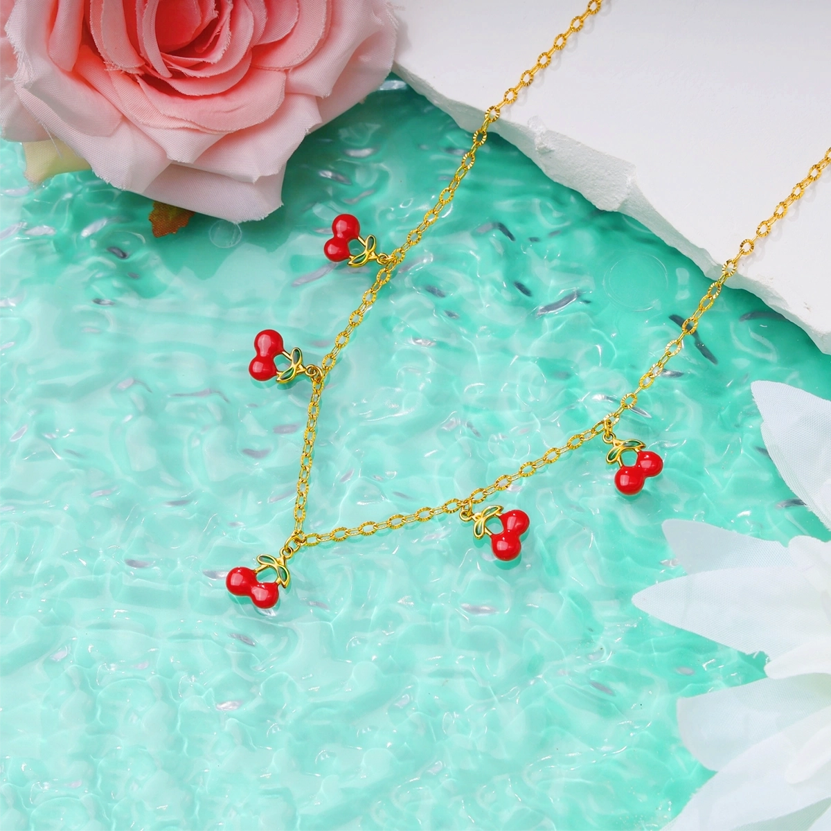 Red Cherry Charm Necklace