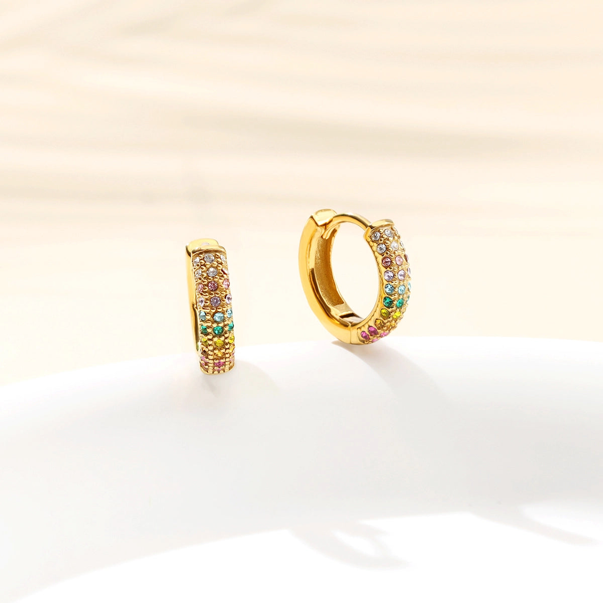 Stones Hoop Earrings