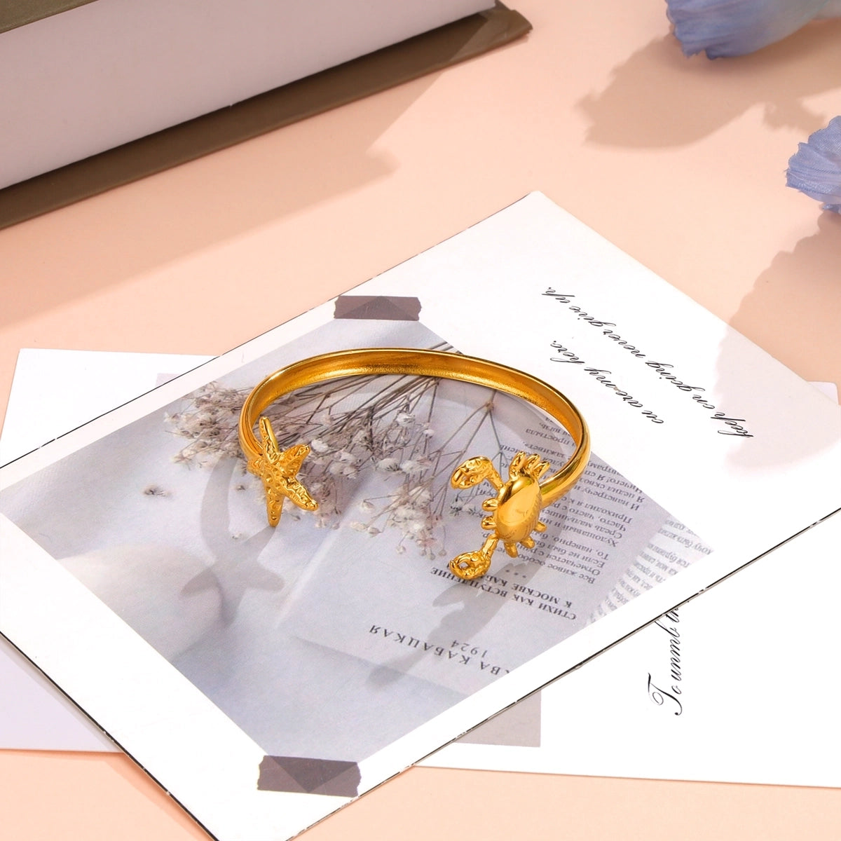 Crab and Starfish Bracelet Bangle