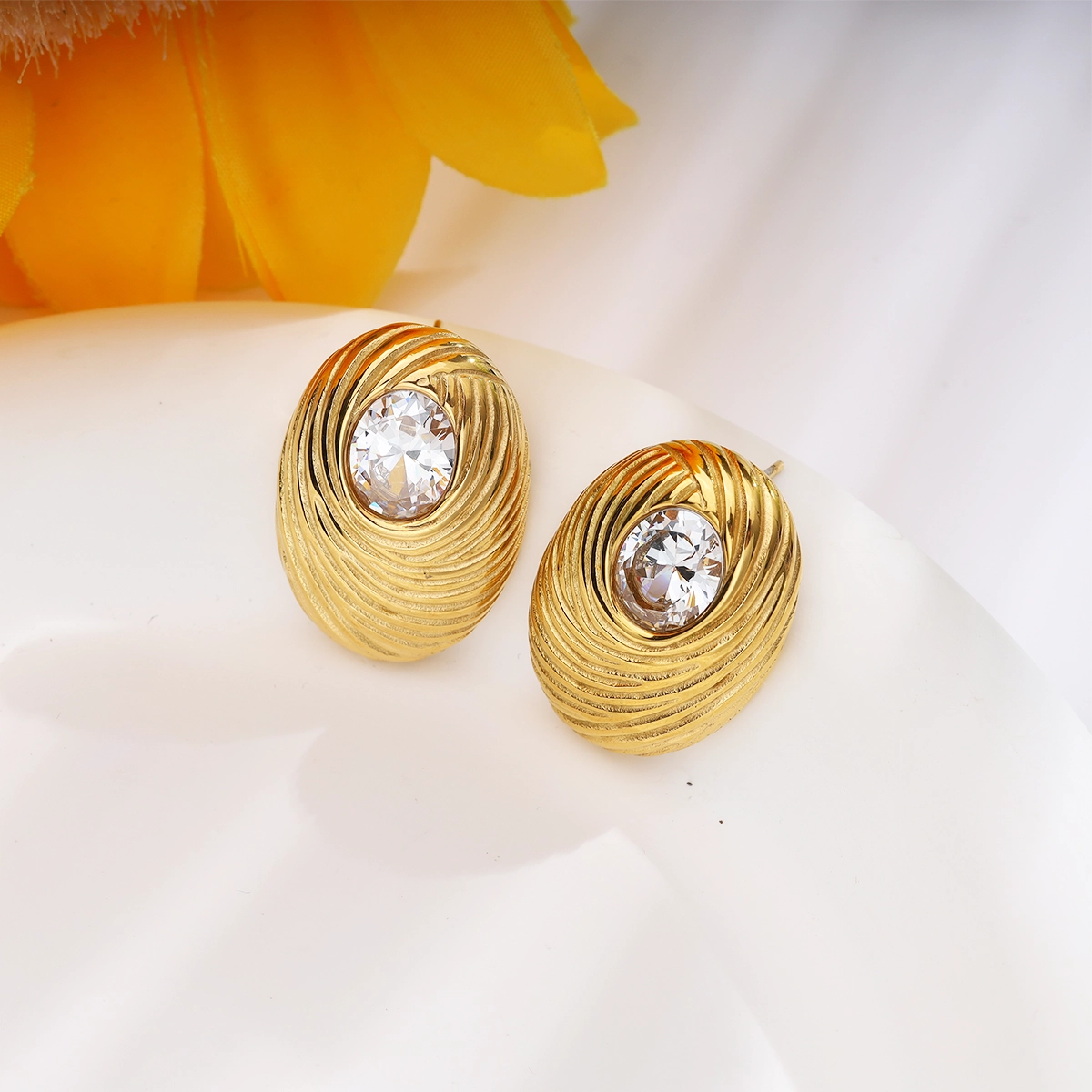 Zircon Textured Earrings