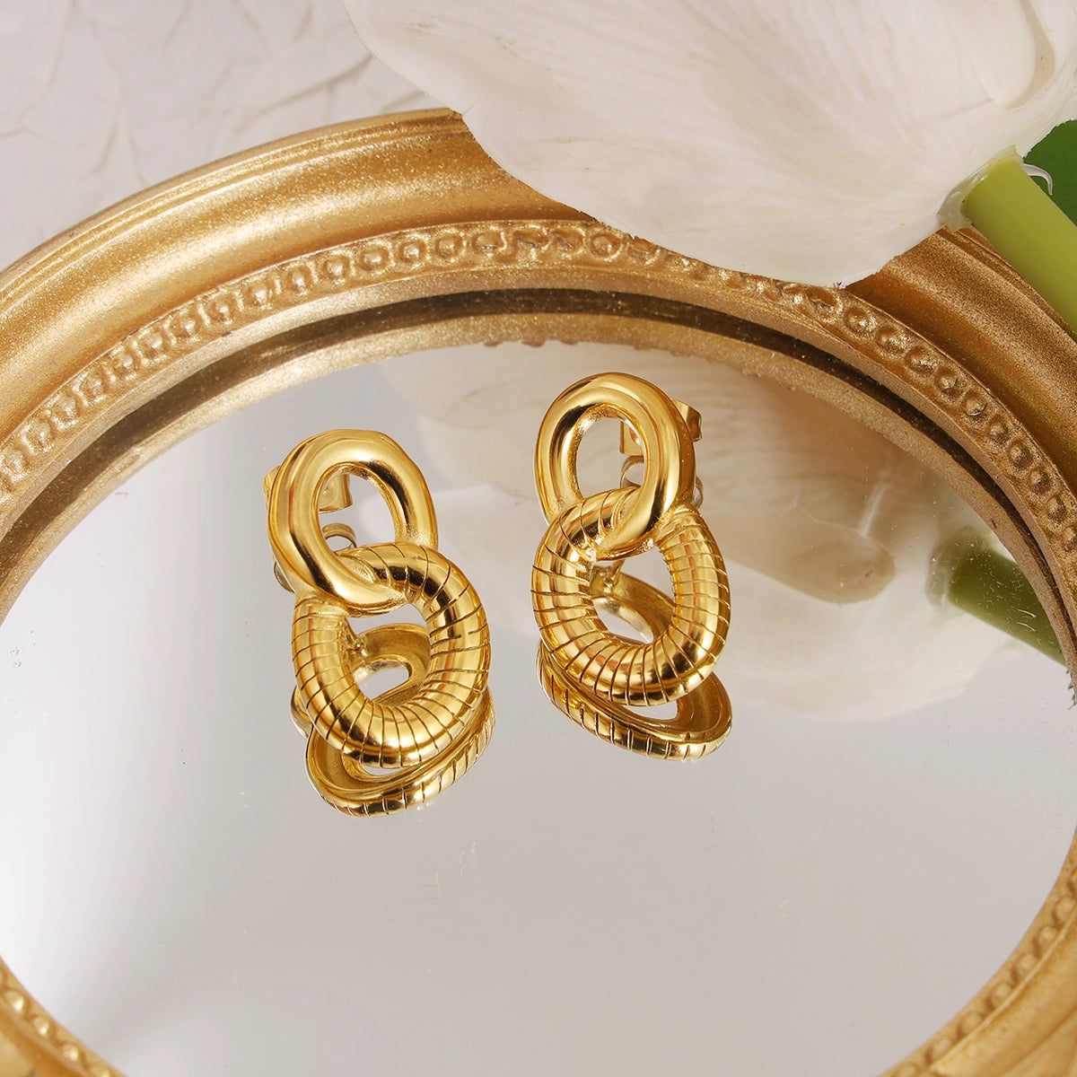 Double Chain Stud Earrings