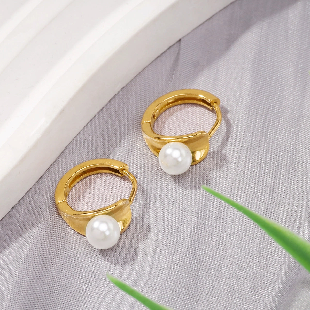 Pearl Mini Hoop Earrings