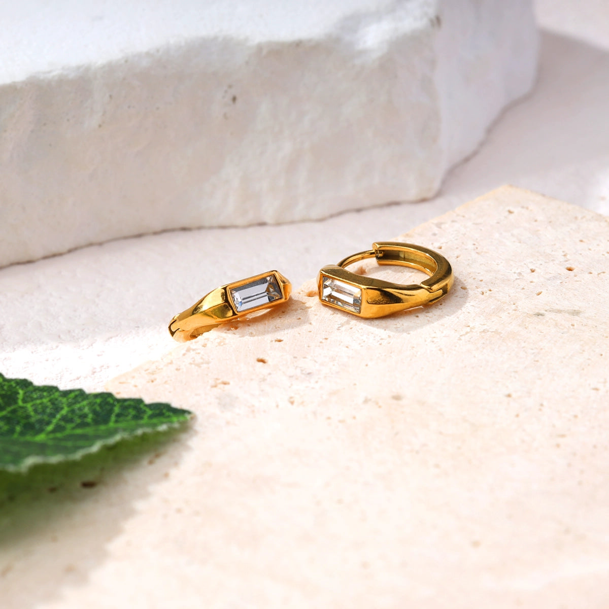 Mini Square Diamond Earrings