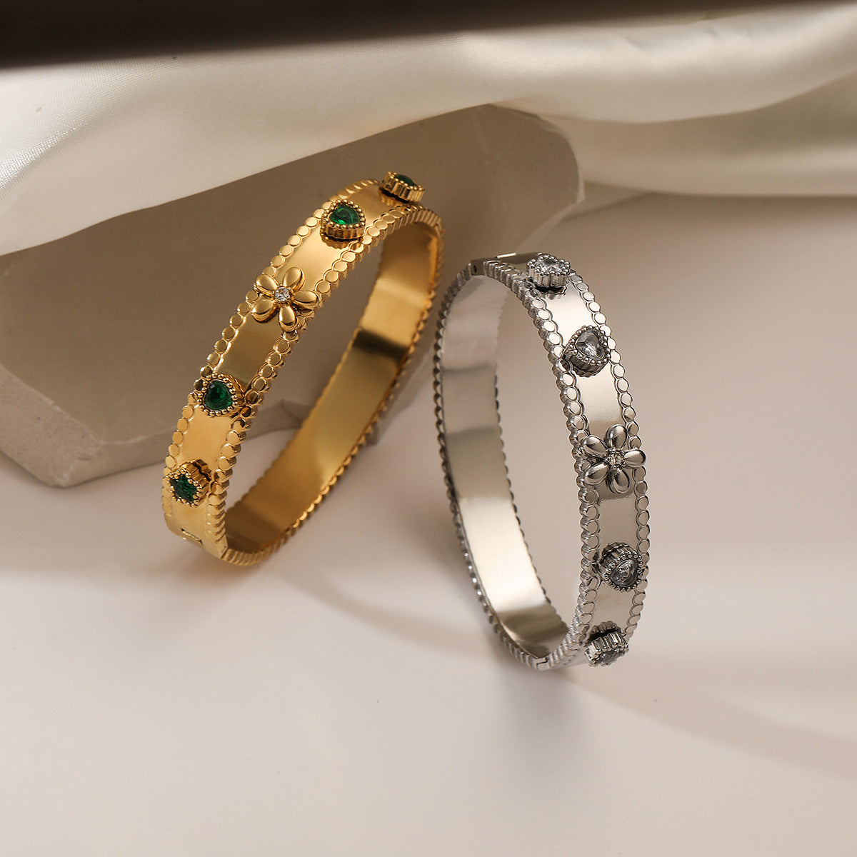 Geometric Zircon Bangle