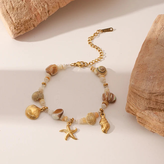 Starfish And Conch Shell Bracelet