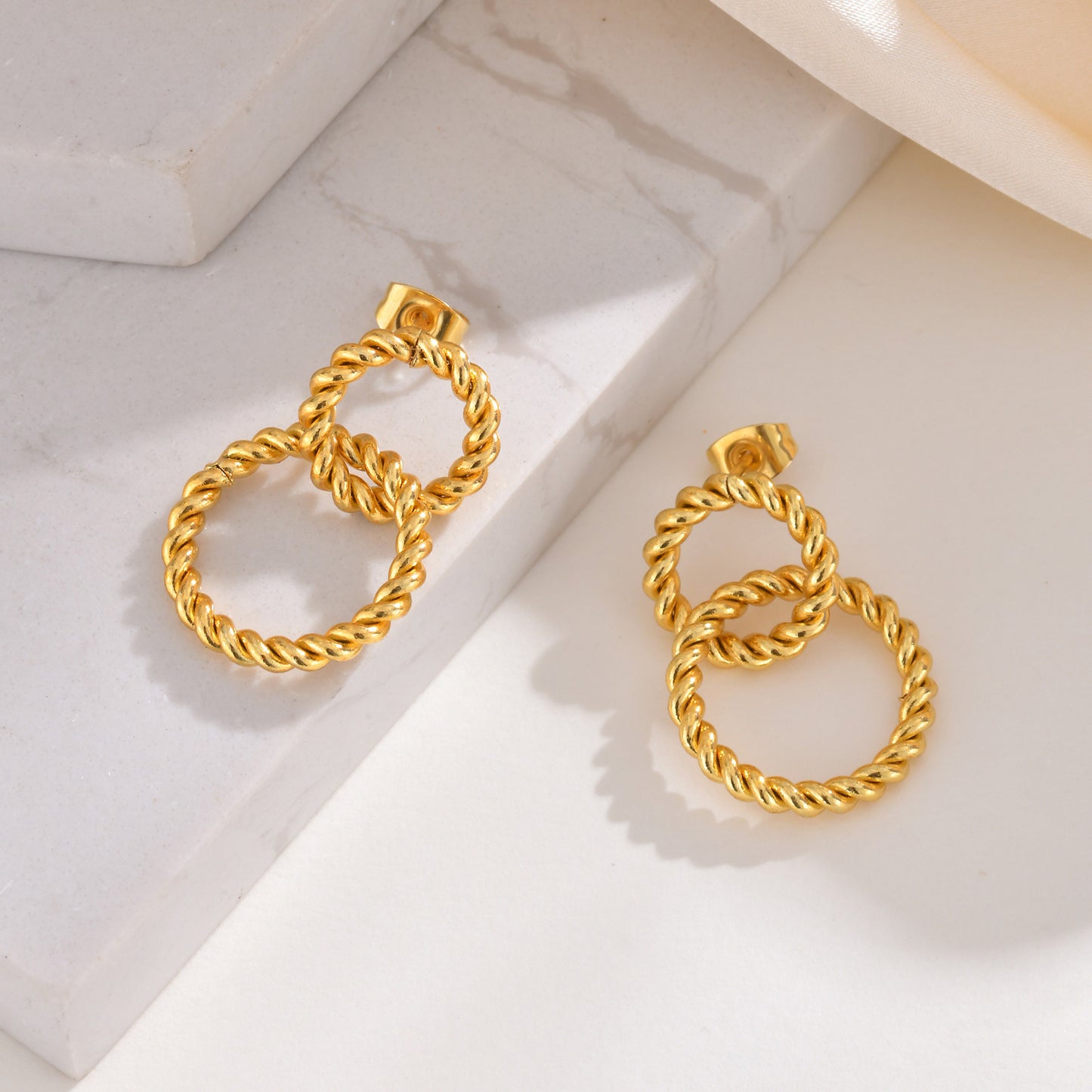 Twisted Double Hoop Earrings