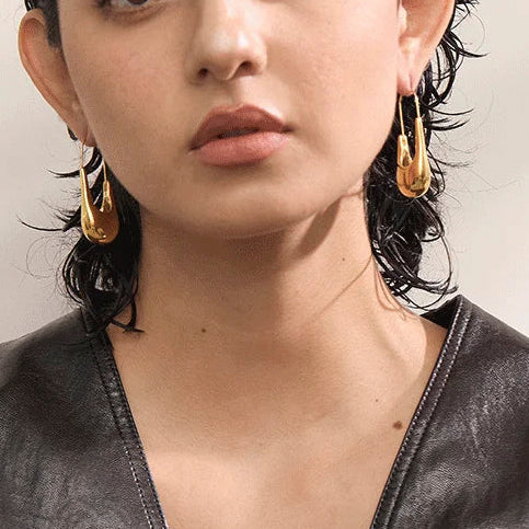 Paperclip hoop earrings