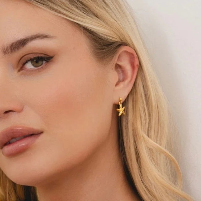 Starfish Pendant Stud Earring