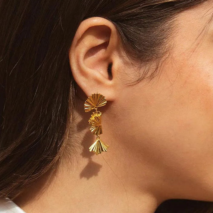 Gold leaf Dangle Earrings