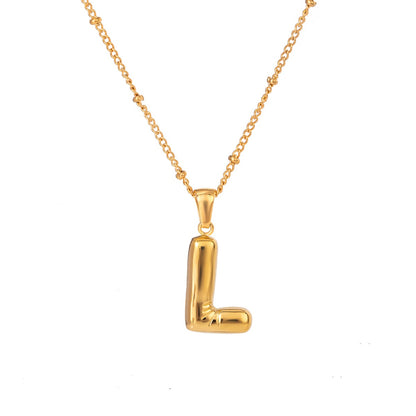 Balloon Bubble Letter Pendant Necklace