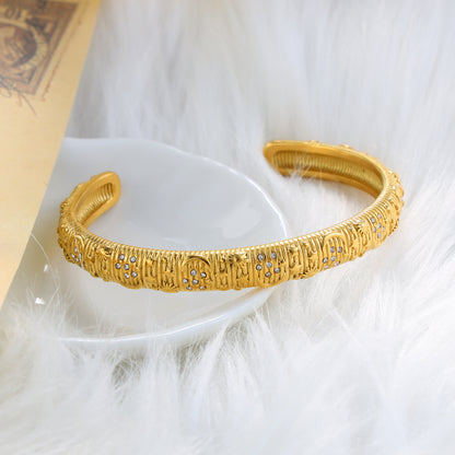 Stars & Moon Gold Cuff Bracelet