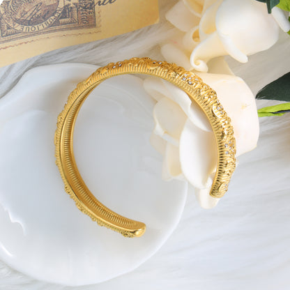 Stars & Moon Gold Cuff Bracelet