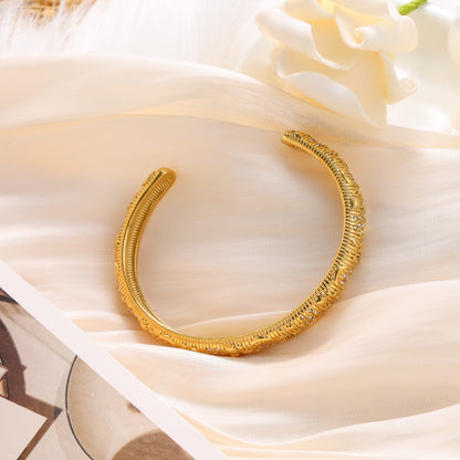 Stars & Moon Gold Cuff Bracelet