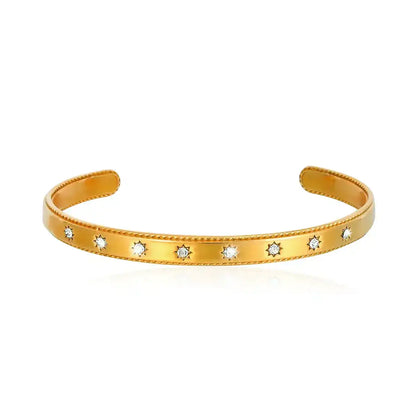 Stones Gold Cuff Bracelet