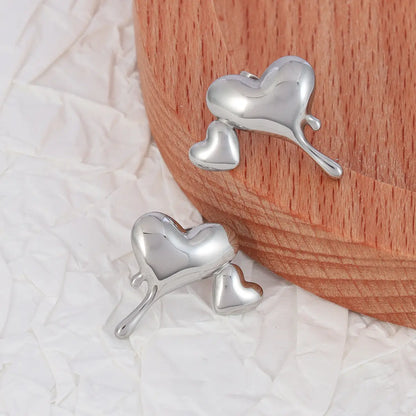 Heart Gold Stud Earrings