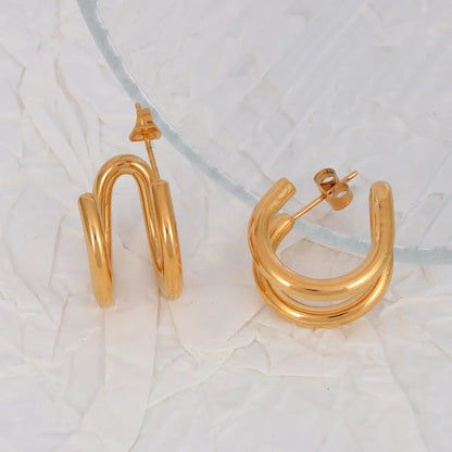 Double Hoop Huggie Earrings