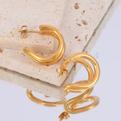 Double Hoop Huggie Earrings