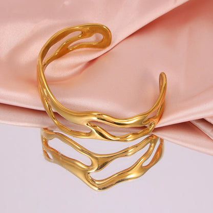 Wave Hollow Cuff Bracelet