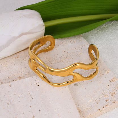 Wave Hollow Cuff Bracelet