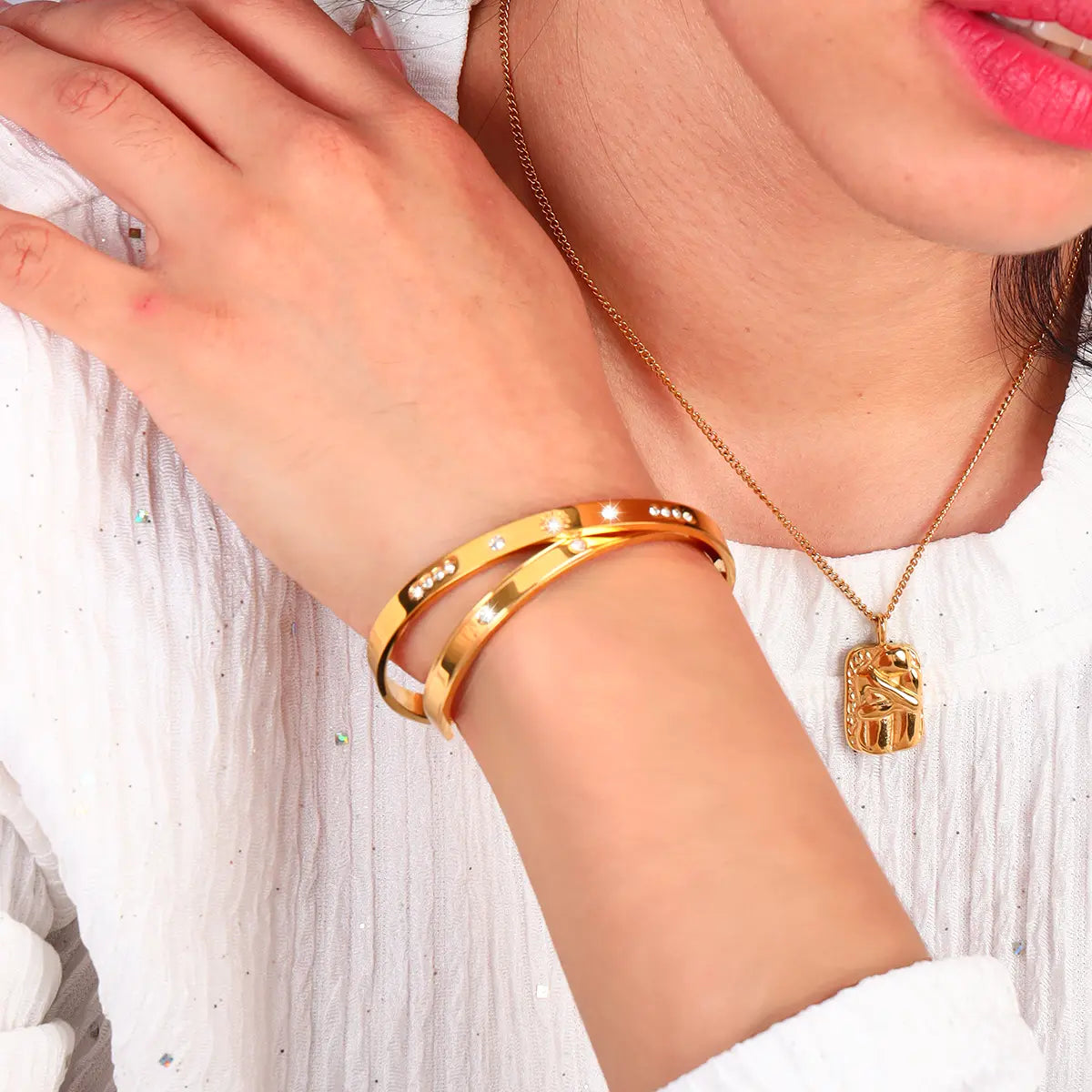 Sunset Boulevard Gold Cuff Bracelet