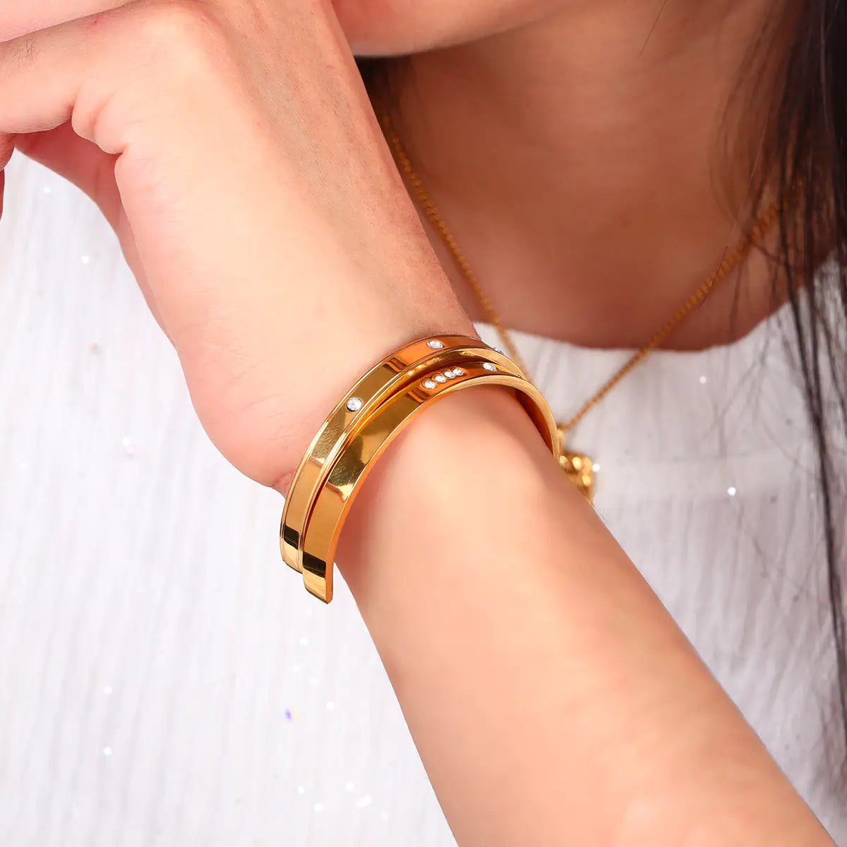 Sunset Boulevard Gold Cuff Bracelet