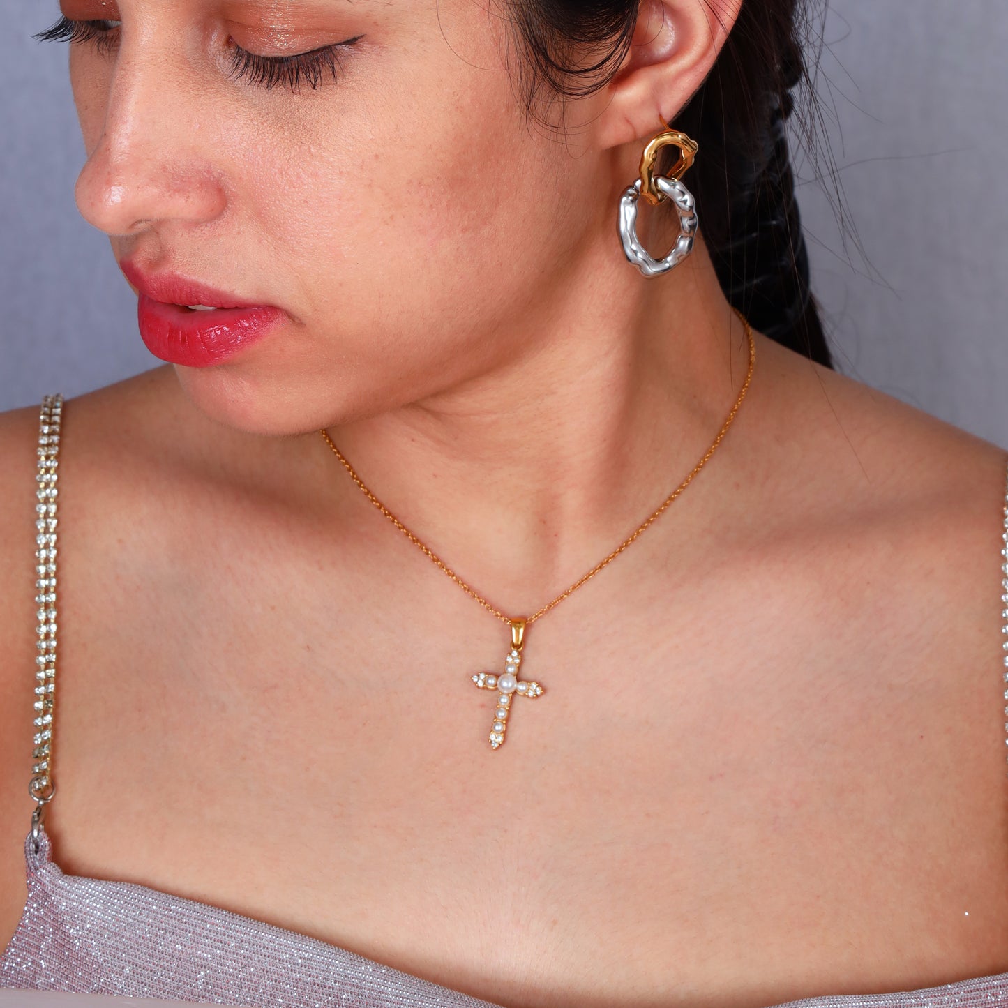 Pearl Cross Necklace