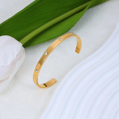 Stones Gold Cuff Bracelet