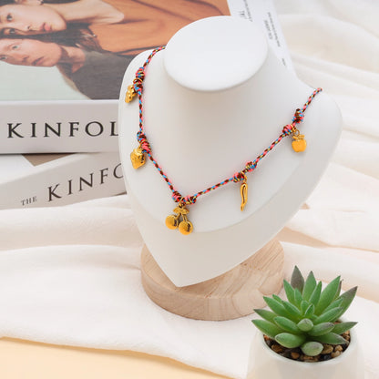 Grape Fruit Colored Rope Necklace