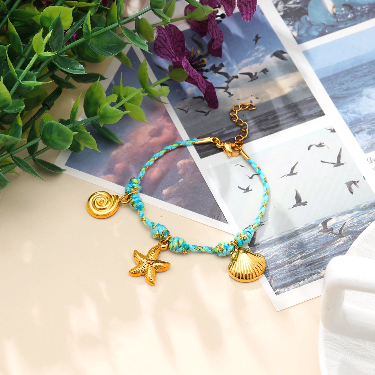 Ocean Summer Pendant Colorful Rope Bracelet