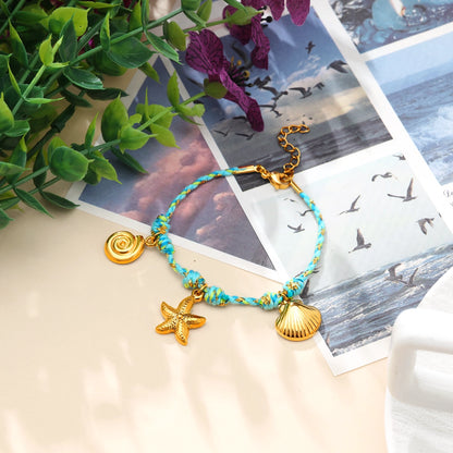 Ocean Summer Pendant Colorful Rope Bracelet
