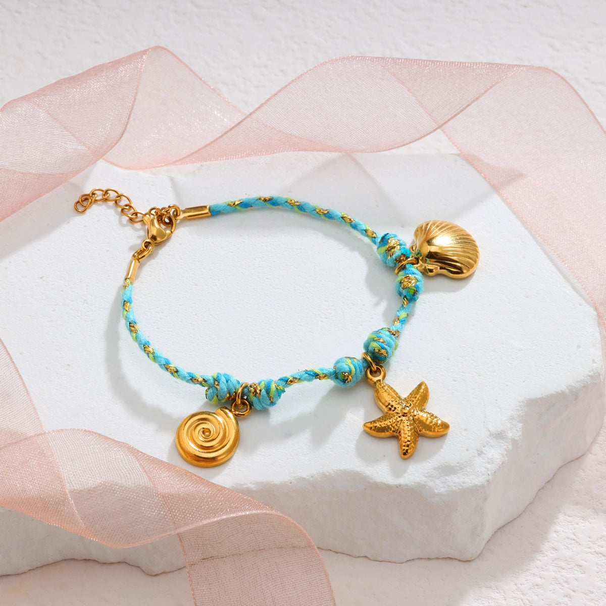 Ocean Summer Pendant Colorful Rope Bracelet