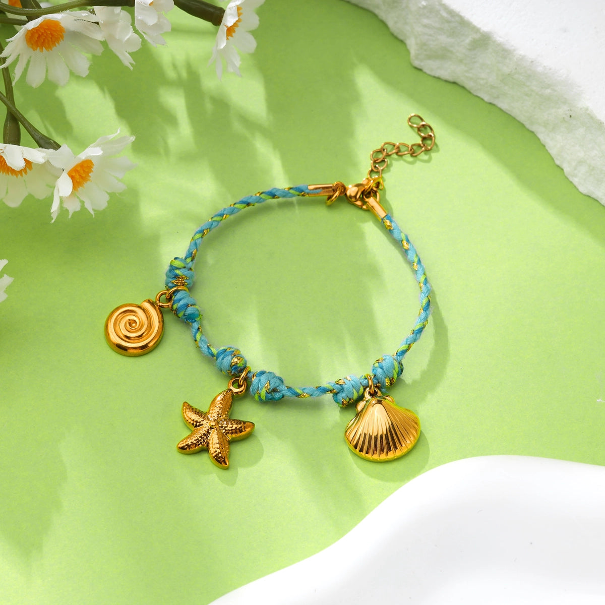 Ocean Summer Pendant Colorful Rope Bracelet