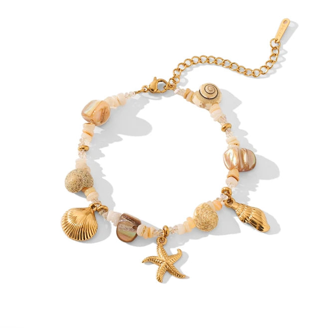 Starfish And Conch Shell Bracelet