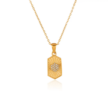 Geometric Zircon Grain Tarot Necklace