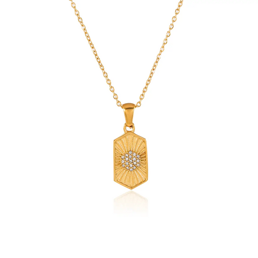 Geometric Zircon Grain Tarot Necklace