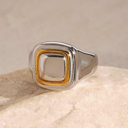 Retro Texture Color Blocked Ring