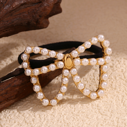 Pearl Bow Pony Cuff