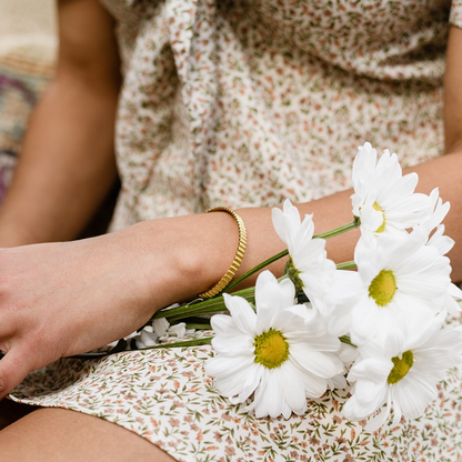 Ribbed Gold Cuff Bracelet