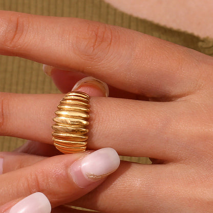 Chunky Ribbed Dome Ring