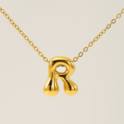 Creative Balloon Bubble Letter Pendant Necklace