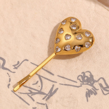 Zircon Heart Shape Bobby Pins