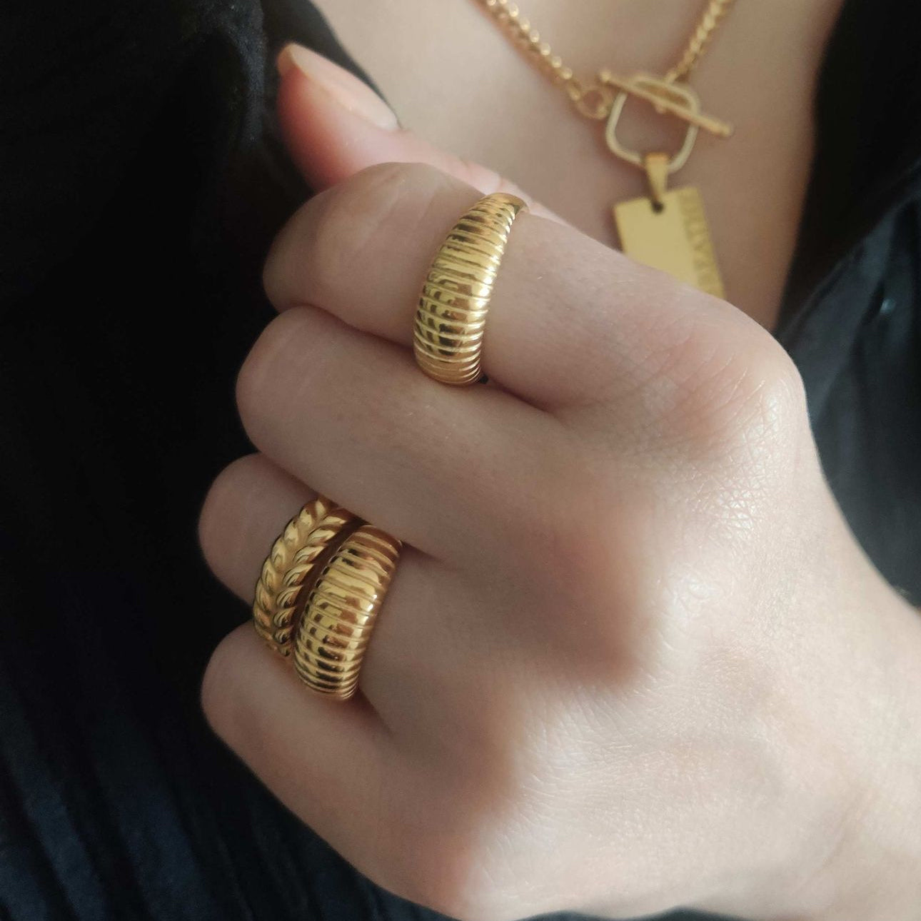 Ribbed Dome Ring