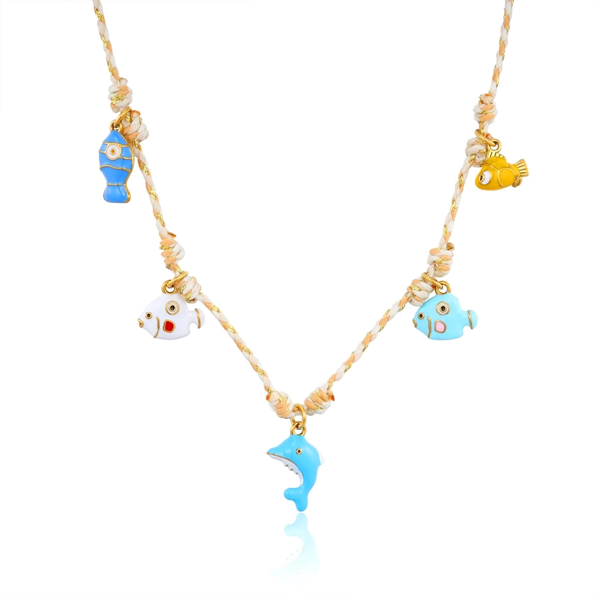 Dolphin and Marine Life Colorful Rope Pendant Necklace