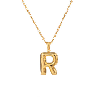 Balloon Bubble Letter Pendant Necklace