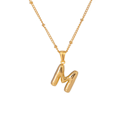 Balloon Bubble Letter Pendant Necklace