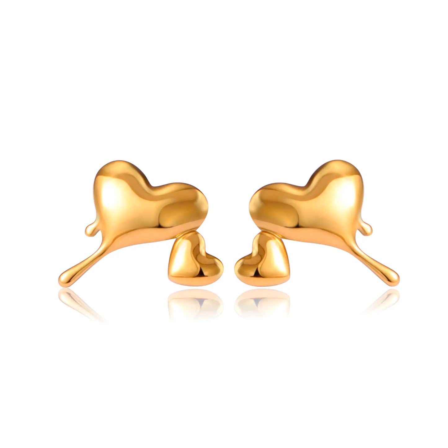 Heart Gold Stud Earrings