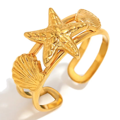 Starfish Shell Open Ring
